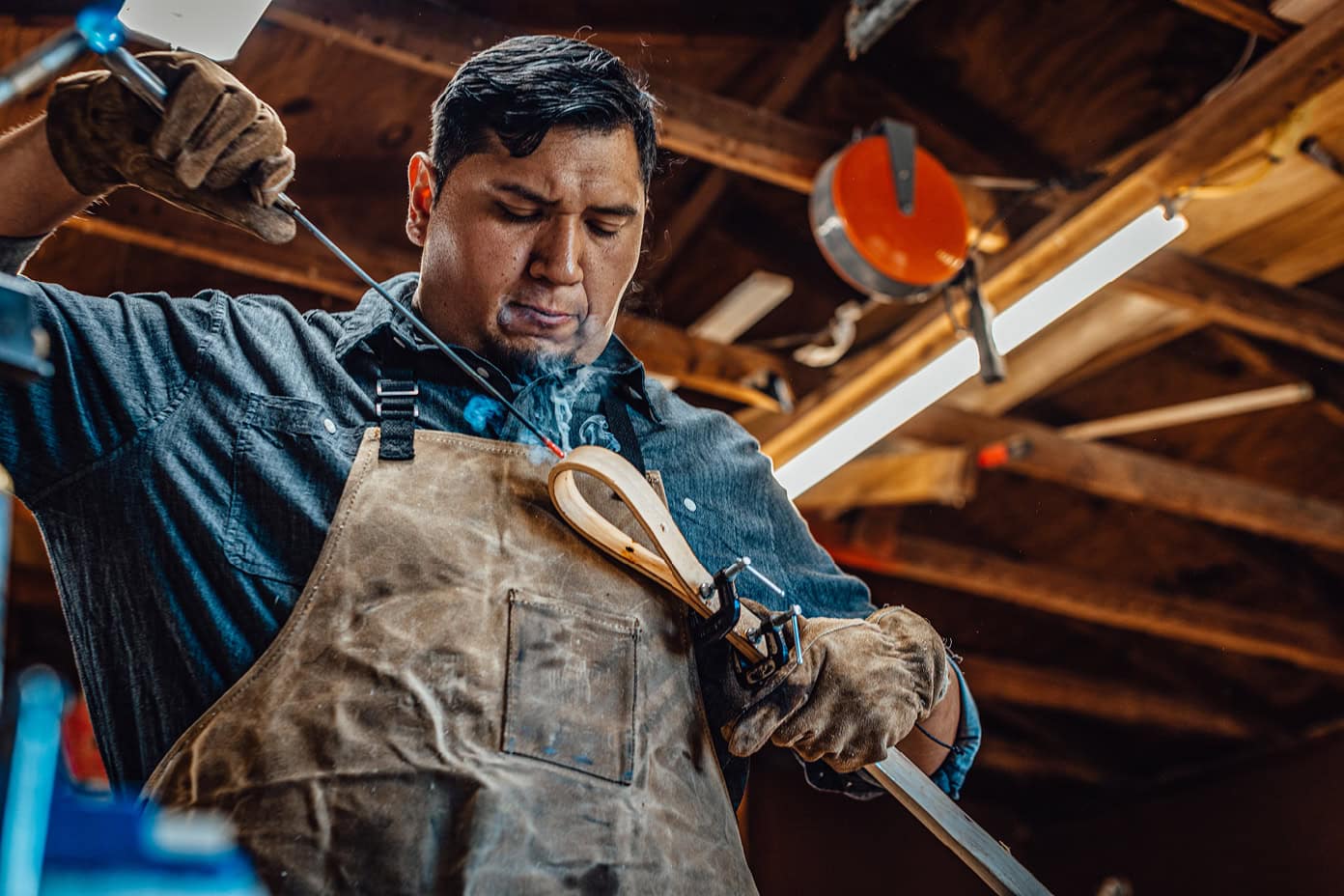 Brenner Billy sears a hole into a stickball stick
