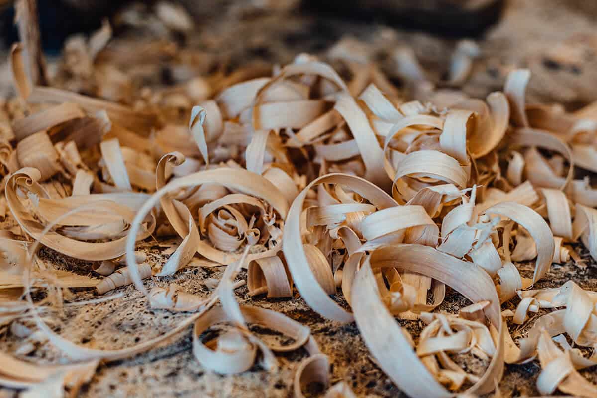 wood shavings from Brenner's work
