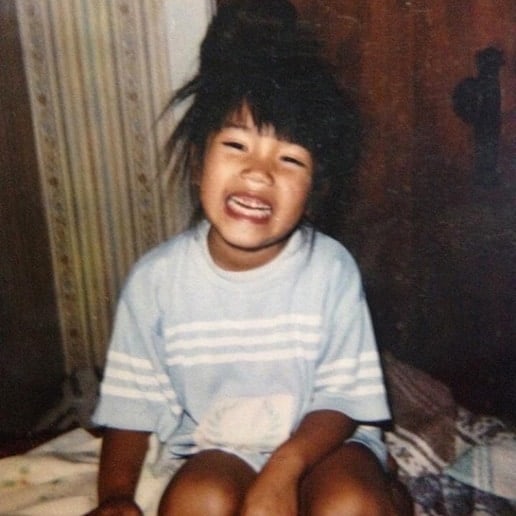 An old photo of Tara Thorpe as a child