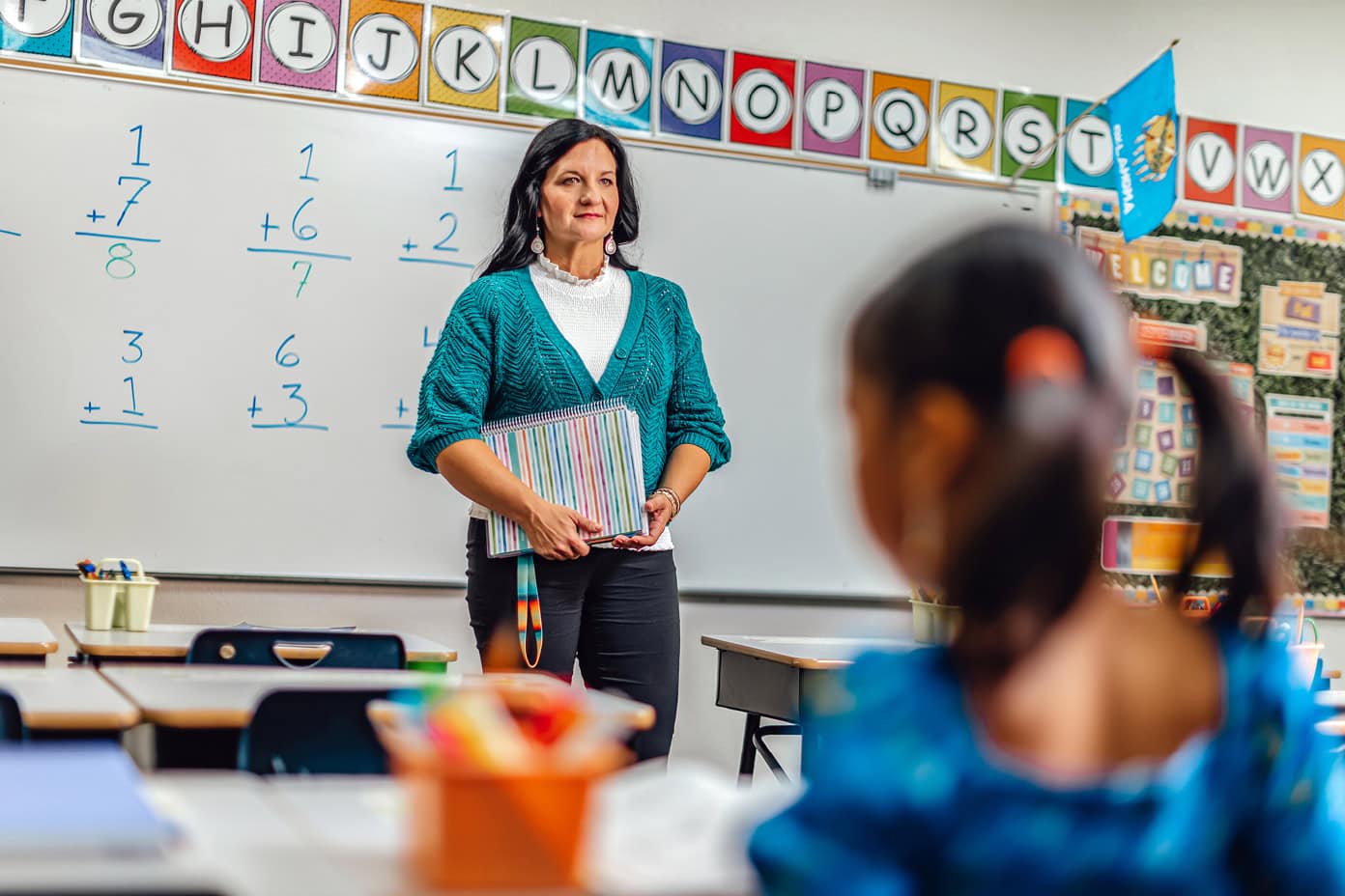Stephanie Roberts teaching in her classroom