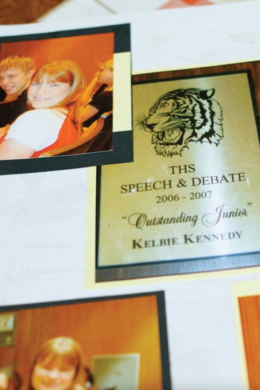Kelbie Kennedy's "Outstanding Juniors" award in Speech and Debate