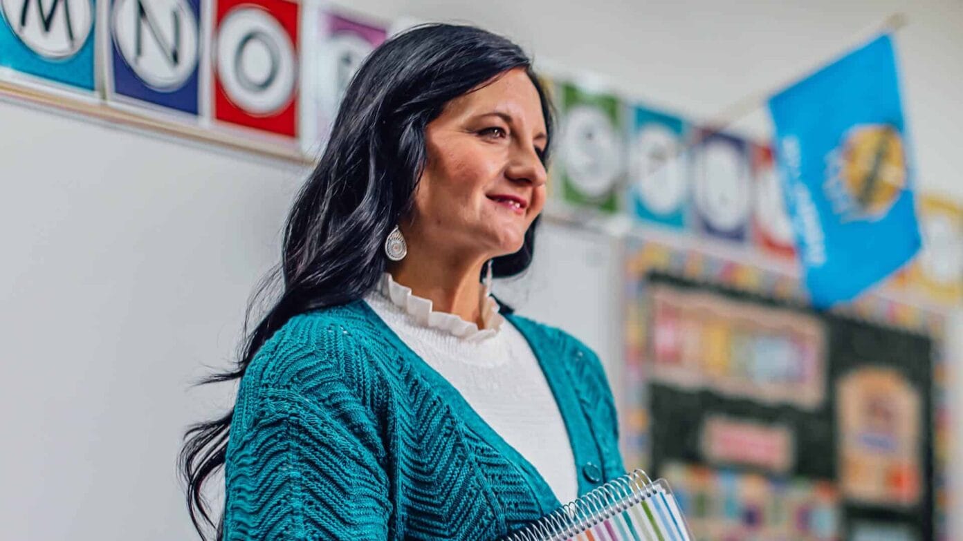 Stephanie Roberts in her classroom